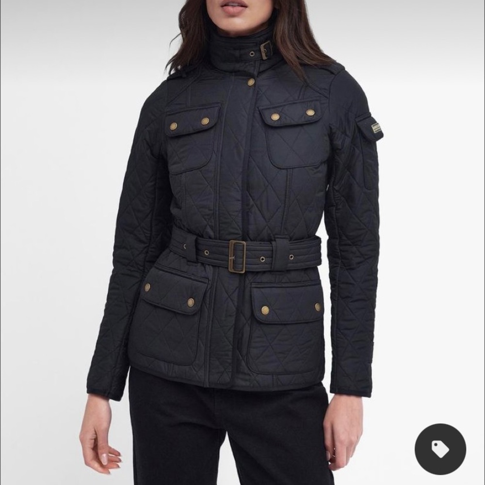 Barbour International Quilted Navy Jacket size 4